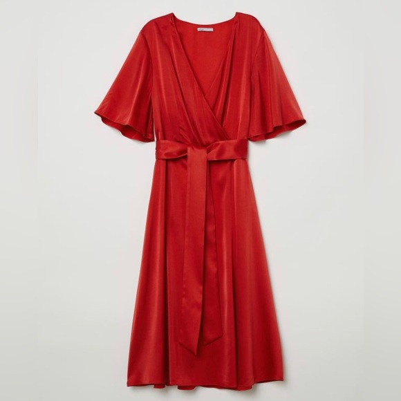 ❤️NWT H&M Red Silk Dress ❤️ - Picture 5 of 5